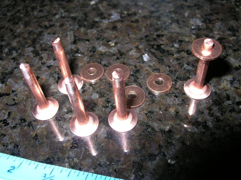 Lot of 5 Copper Rivets Longaberger BASKET Handle Repair Kit 1/8" Round 1" Length