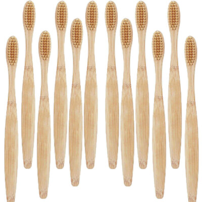 US 20X Bamboo Toothbrush 100% Natural Organic Medium BPA Free Soft Healthy Brush