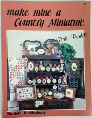 VTG Dale Burdett MAKE MINE A COUNTRY MINIATURE Cross-Stitch Pattern Leaflet 