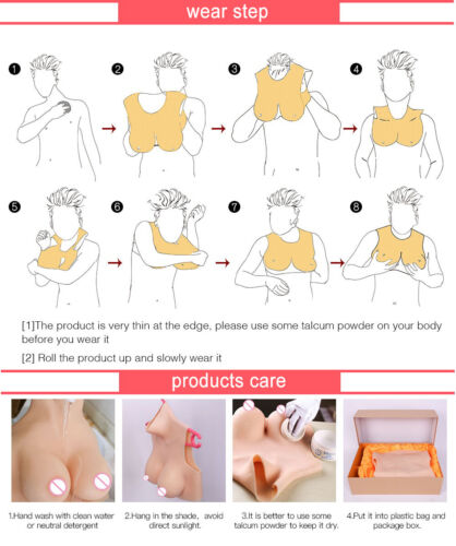 B-K Cup Plus Size Silicone Breast Forms Breastplate Fake Boobs With Veins Skin - Afbeelding 17 van 17
