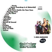 CUSTOM KARAOKE COLDPLAY 17 GREAT SONG cdg CD G RARE NUMBER ONE HITS YELLOW LOST