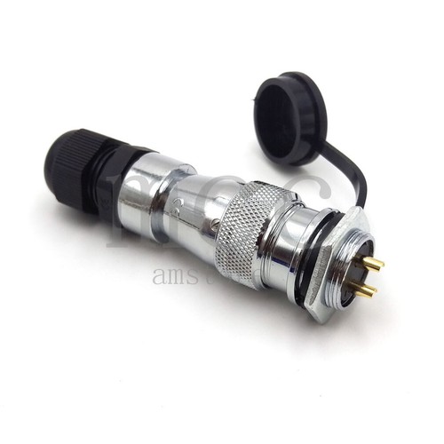 WS20 2Pin Panel Mount Waterproof bulkhead aviation Electrical Cable Connector - Picture 3 of 7