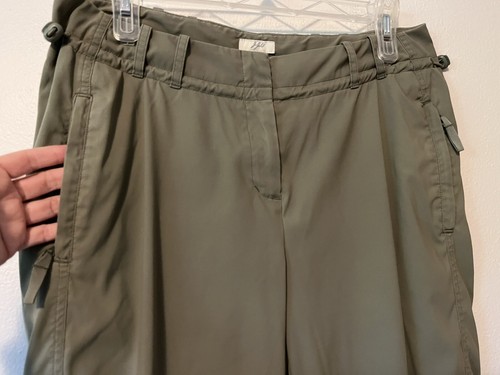 J Jill Outdoor Hiking Olive Green Cargo Cropped Pant Size 8 Adjustable Waist/Hem - Picture 3 of 11