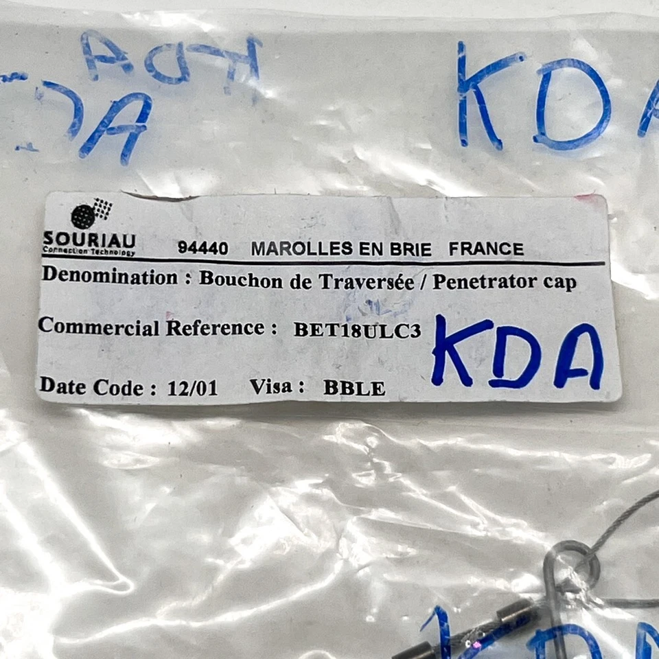 Souriau BET18ULC3 Stainless Steel Penetrator Cap Kit BET 1-8 ULC 3 12 01 - Image 2 of 4