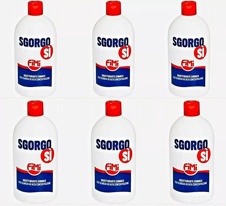 FIMI SGORGOSI DISOTTURANTE SGORGANTE SCARICHI LAVANDINO LAVELLO 6 BOTTIGLIE DA LT. 1