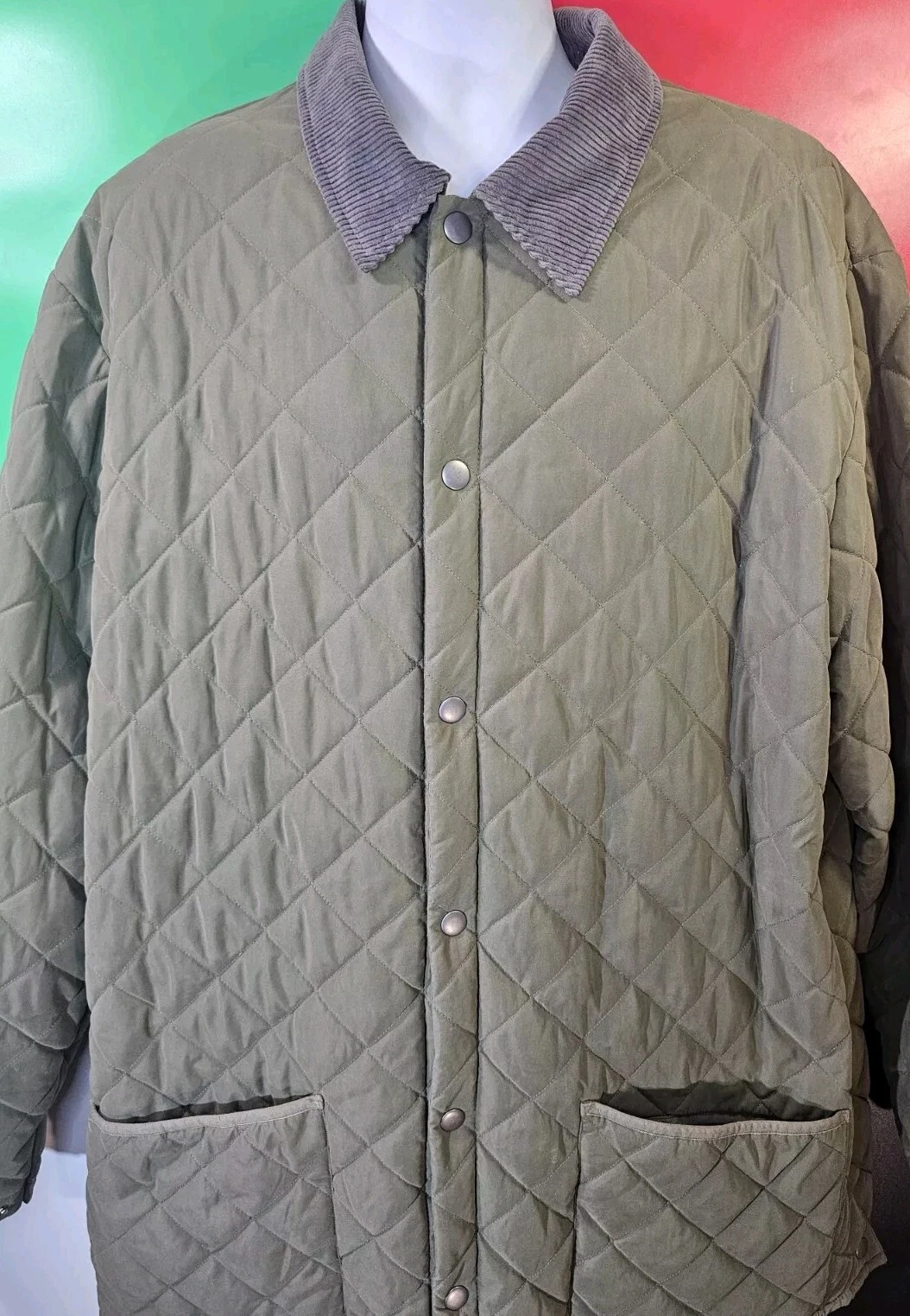 Duluth Trading Mens Size XLT (Big & Tall) Drab Green Quilted Insulated Barn Coat