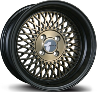 15x8 +25 Avid 1 AV-18 4x100 Bronze / Black Lip Wheels (Set of 4