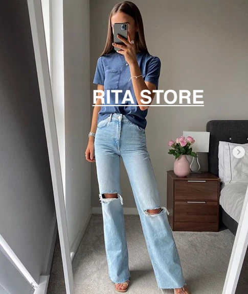 ZARA NEW WOMAN HI-RISE WIDE-LEG JEANS ALL SIZES REF. BLUE - 6688/225