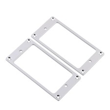 2PCS Flat Metal Humbucker Pickup Frame Mounting Ring Chrome