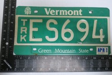 1989 89 VERMONT VT LICENSE PLATE TAG TRUCK TRK #ES694 NATURAL STICKER