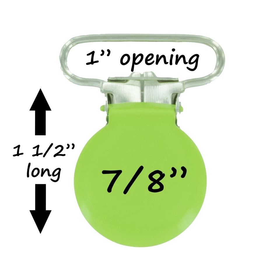 Metal Suspender Clips - 25 - 1 INCH - Enamel Round Clip Dummy/Pacifier Holder - Image 3 of 4