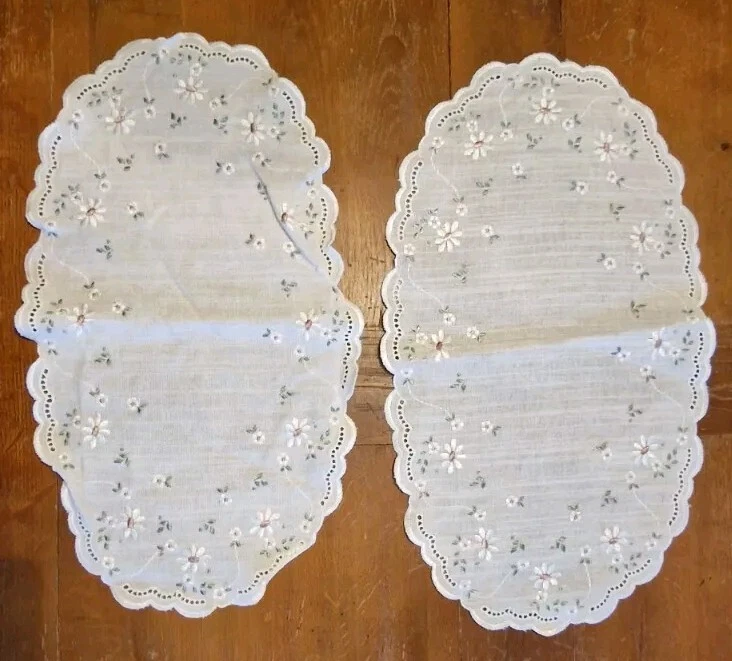 Deckchen, 2 Stück, Blumenmotiv,