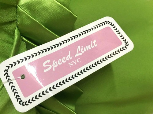 Speed Limit NYC Lime Green Blouse Sleeveless Sheer with Satin Ruffles Size L - Picture 5 of 7