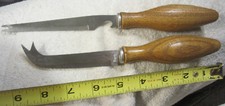 2 lot,Tomato Knife Cutlery Stainless Steel Wooden Handle LiL Co,USA VTG opener