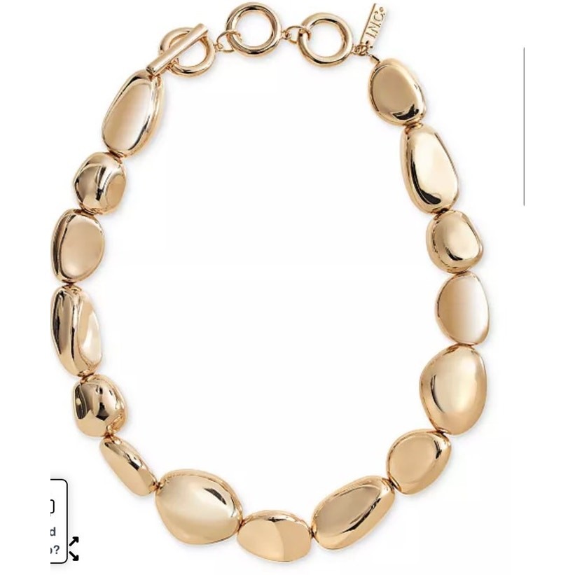 "I.N.C. International Concepts NEW Gold Tone Sculptural Bead 19 1/2\" Necklace NWT"