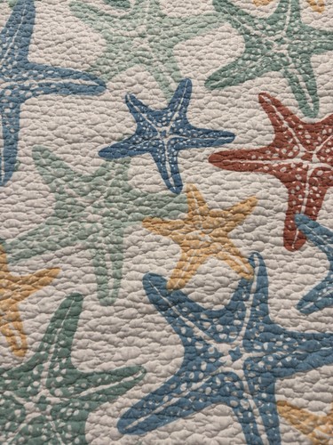 Coastal Cottage Colorful Starfish Quilt 89x84 queen #700 - 第 12/12 張圖片