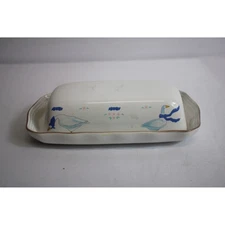 Vintage Goose Butter Dish Covered Serving Plate Farmhouse Cottagecore Decor