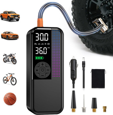 Tire Inflator Portable Air Compressor, 150 PSI Cordless Air Pump, Dual Power 600