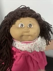 VINTAGE 1982 CABBAGE PATCH DOLL  LONG BROWN HAIR  BROWN EYES, Pink Dress