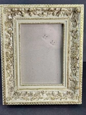 Small Vintage Ornate Gold & Cream Photo Frame Baroque Floral Rococo Style 