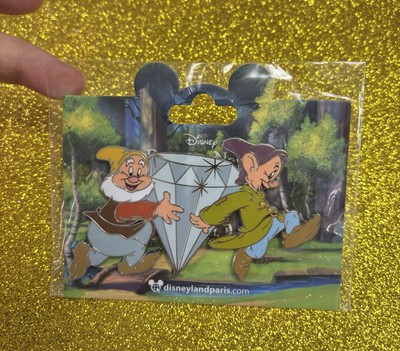 Disney Schneewittchen sieben Zwerge Dopey Happy Diamond Gem Disneyland Paris Pin