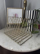 Gold Triangle Desk File Sorter Organizer Magazine Holder Letter Storage Office
