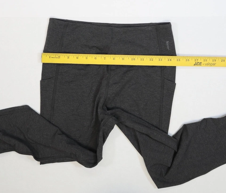 Boody Pants Womens Large Gray Bamboo Leggings High Rise Pockets Yoga Athletic - Image 4 of 4