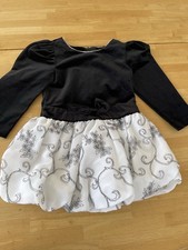 Vintage Eve Too Black White Velour Bubble Party Dress 6 USA