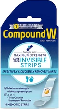 Compound W Maximum Strength One Step  Wart Remover Strips, 14CT EXP 6/2028
