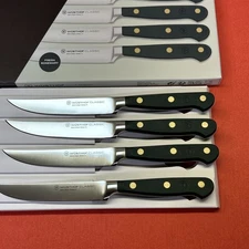 BRAND NEW WUSTHOF CLASSIC  4 PIECE STEAK KNIFE SET 4 1/2" FRESH ROSEMARY
