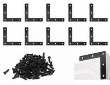 Waziaqoc 10pcs Flat L Corner Braces 80 x 80 mm, Black