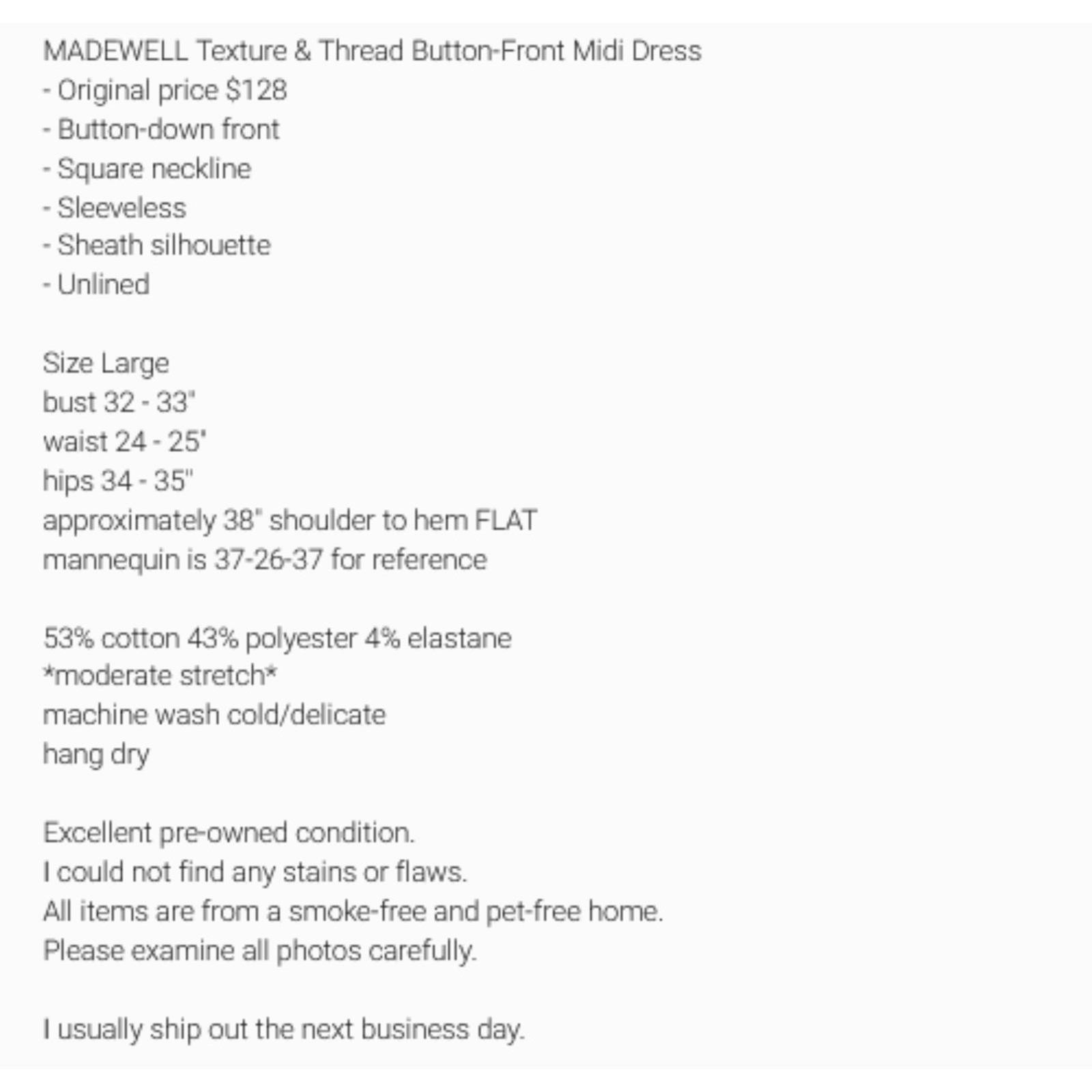 MADEWELL Texture & Thread Button-Front Midi Dress… - image 12