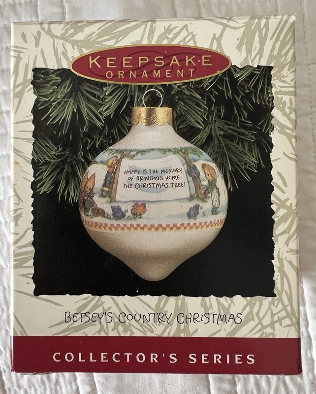 HALLMARK Keepsake Country Betseys Glass Christmas Ornament 1993 Vintage