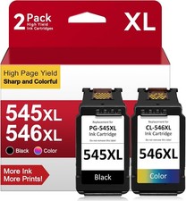 Set of 2 Cartridge for Canon PG545XL CL546XL Pixma MG 2450 2550 TS3150 3350 3450