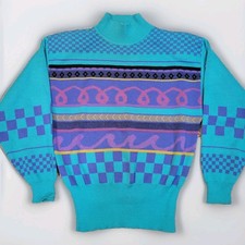 Vintage 80's Demetre Women's Ski Acryllic Wool Sweater Size L
