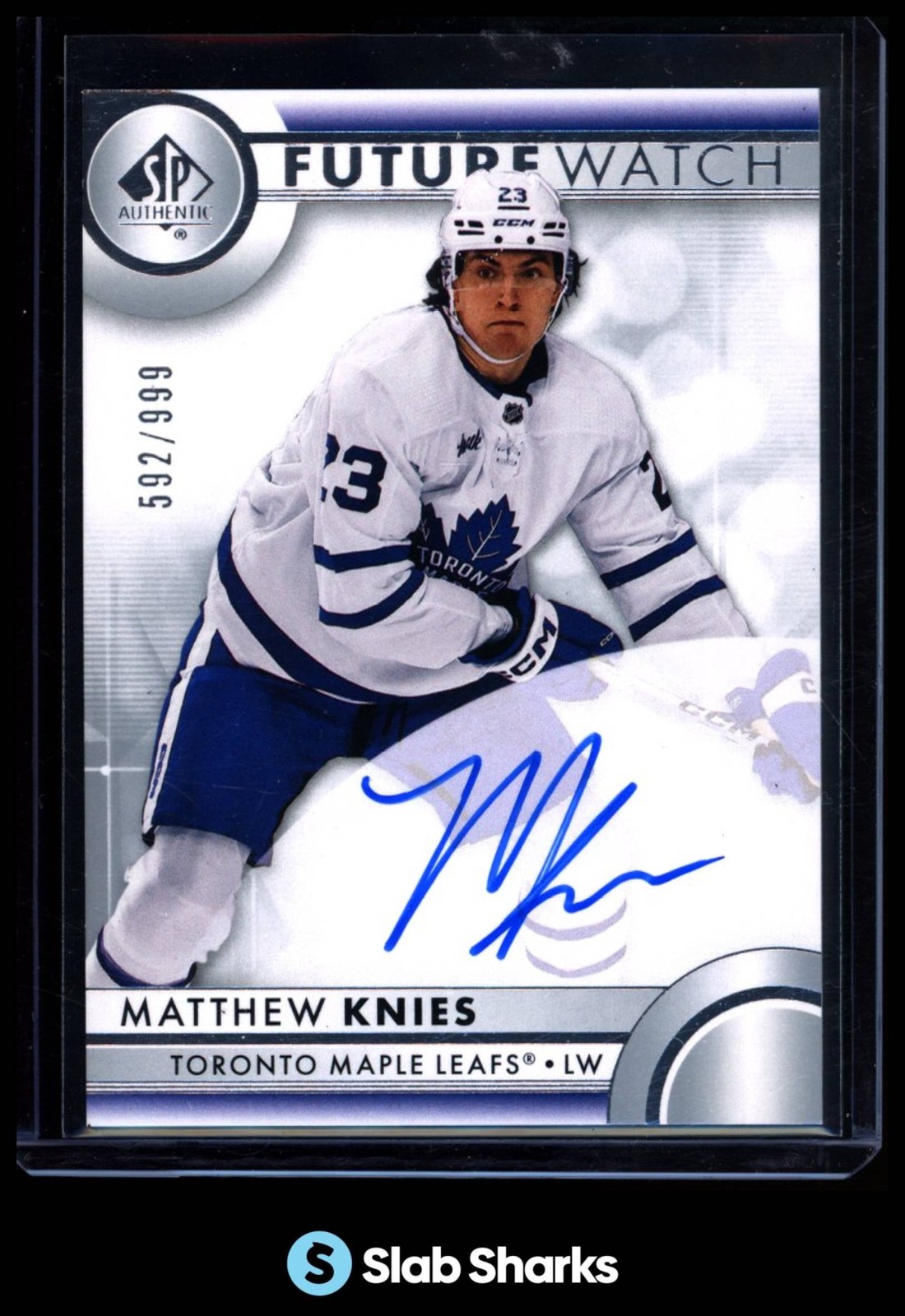2023 SP AUTHENTIC #107 MATTHEW KNIES AUTO RC FUTURE WATCH ROOKIE /999
