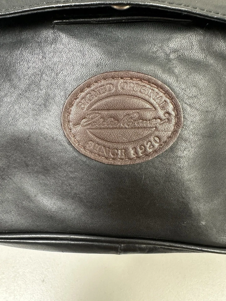 Mochila de cuero Eddie Bauer vintage - negra/marrón - hecha en Tailandia Foto 2 de 4