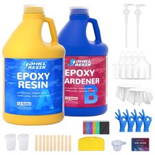 Epoxy Resin Kit 1 Gallon Crystal Clear, No Bubble  Not Yellowing Gallon for ...