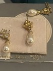 Vintage  Christian Dior Necklace & Earrings Pearl & Rhinestone Dangle Nw Set — photo 5