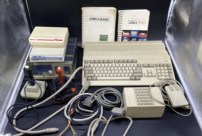 Commodore Amiga 500 Computer Bundle A500 Mouse Joysticks Modems Manuals Disks