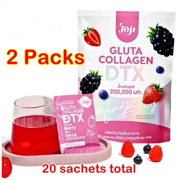 2X JOJI Gluta Colágeno DTX 200g - Bebida mixta de fibra de bayas para piel y bienestar