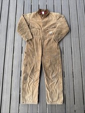 VTG 90 Carhartt MENS 42 39x28 Coveralls 996QZ Red Quilted Insulated USA