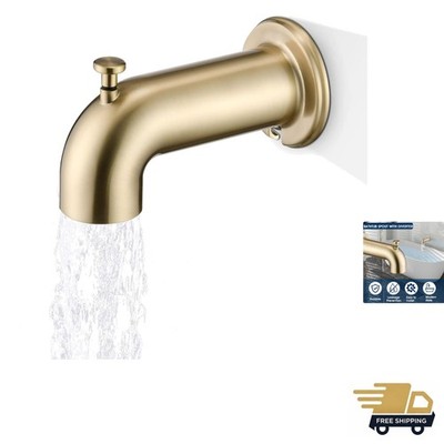 Elegant Brushed Gold Slip-On Tub Spout with Diverter for Easy Water Control