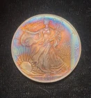 2001 $1 American Silver Eagle 1 oz GEM BU Colorful Rainbow Toning