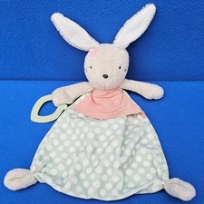 TOPOLINO TOPOMINI HASE SCHMUSETUCH BEISSRING ROSA GRÜN WEISSE PUNKTE RABBIT