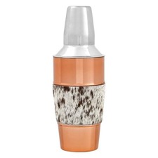 Image of Albany Cocktail Shaker Copper Finish Cobbler Style Home Kitchen Bar Mixed Drink