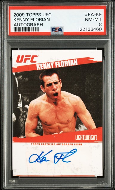 2009 TOPPS UFC AUTOS #FA-KF KENNY FLORIAN PSA 8 AUTO