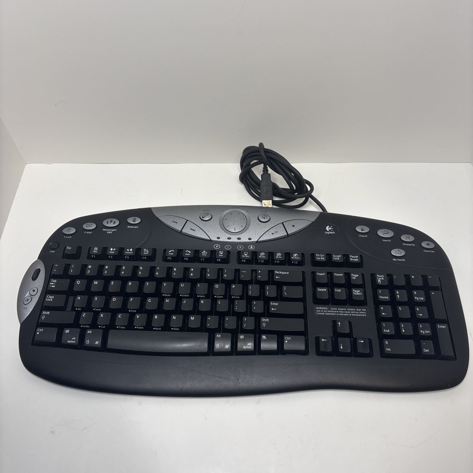 Logitech Elite Keyboard Wired USB (Y-BF38) (867225-0100) Tested & Working