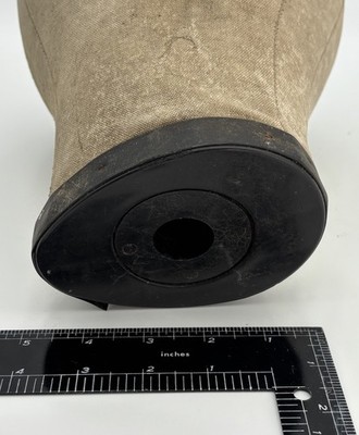 Vintage Hat Block Head Form Mannequin Size 22 Canvas Fabric Wig Making Millinery Vintage Hat Block Head Form Mannequin Size 22 Canvas Fabric  main image 4