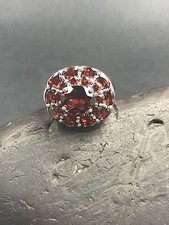 GENUINE PYROPE GARNET RING 925 STERLING SILVER FAST FREE SHIPPING